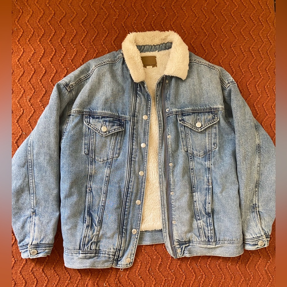 American Eagle Fleece-Lined Denim Jean Jacket